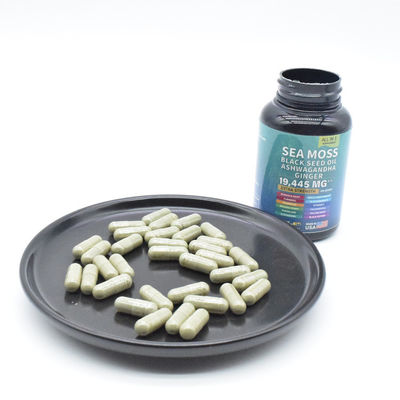 Étiquette privée huile de graines de mousse de mer noire Ashwagandha capsules pour femmes et hommes