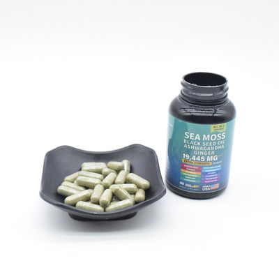 OEM ODM Mousse de mer biologique et capsules d'huile de graines noires pour adultes Extrait de mousse de mer pour les suppléments du système immunitaire