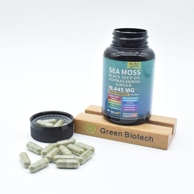 Vente à chaud en gros de haute qualité fabricant OEM capsule de mousse de mer, Capsules organiques de mousse de mer