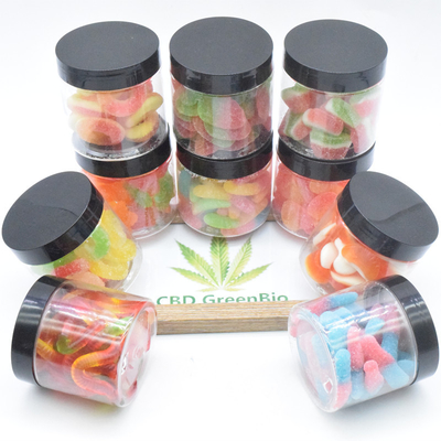 L'extrait CBD de chanvre dorment la libération gommeuse 220g d'effort de douleur par anneaux gommeux de pêche de la bouteille CBD