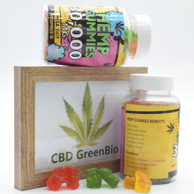 25mg large inquiétude du spectre CBD Gummies libérant la prime organique