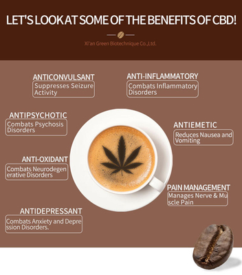 spectre CBD de café de 100g plein d'ingrédients nutritionnels naturels de poudre