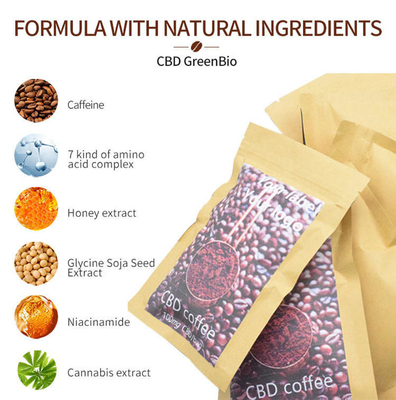 Gluten non GMO libre THC de poudre de café soluble de l'extrait CBD de chanvre libre