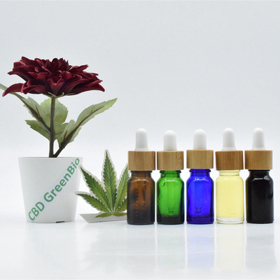 Huile sativa de la bouteille en verre CBD de compte-gouttes de noir du contrôle 10ml 20ml de douleur d'huile de teinture de la fleur CBD de feuille