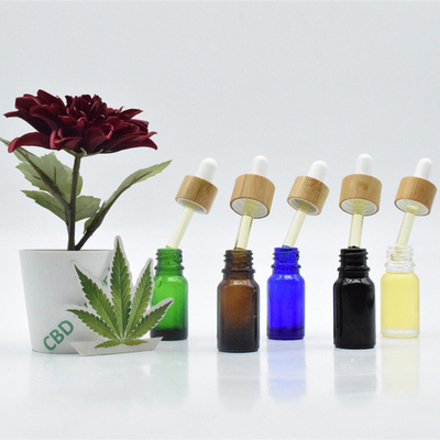 Huile sativa de la bouteille en verre CBD de compte-gouttes de noir du contrôle 10ml 20ml de douleur d'huile de teinture de la fleur CBD de feuille