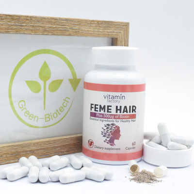 Capsule de cheveux de Feme plus le supplément diététique de formule de croissance de cheveux de vitamines de biotine