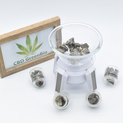 Croustillant de cire de la limande CBD de fumée 10 grammes par disponibilité élevée libre de la bouteille THC bio