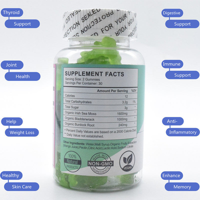 La vitamine de biotine de soutien thyroïde complète Gummies avec du folate de riboflavine