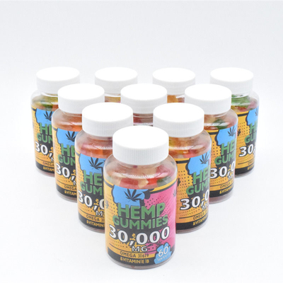 Catégorie comestible de douleur gommeuse de la libération 25mg du chanvre CBD de GMP 60 Gummies par bouteille