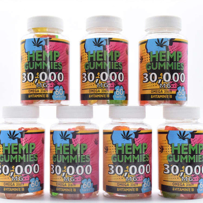 Catégorie comestible de douleur gommeuse de la libération 25mg du chanvre CBD de GMP 60 Gummies par bouteille